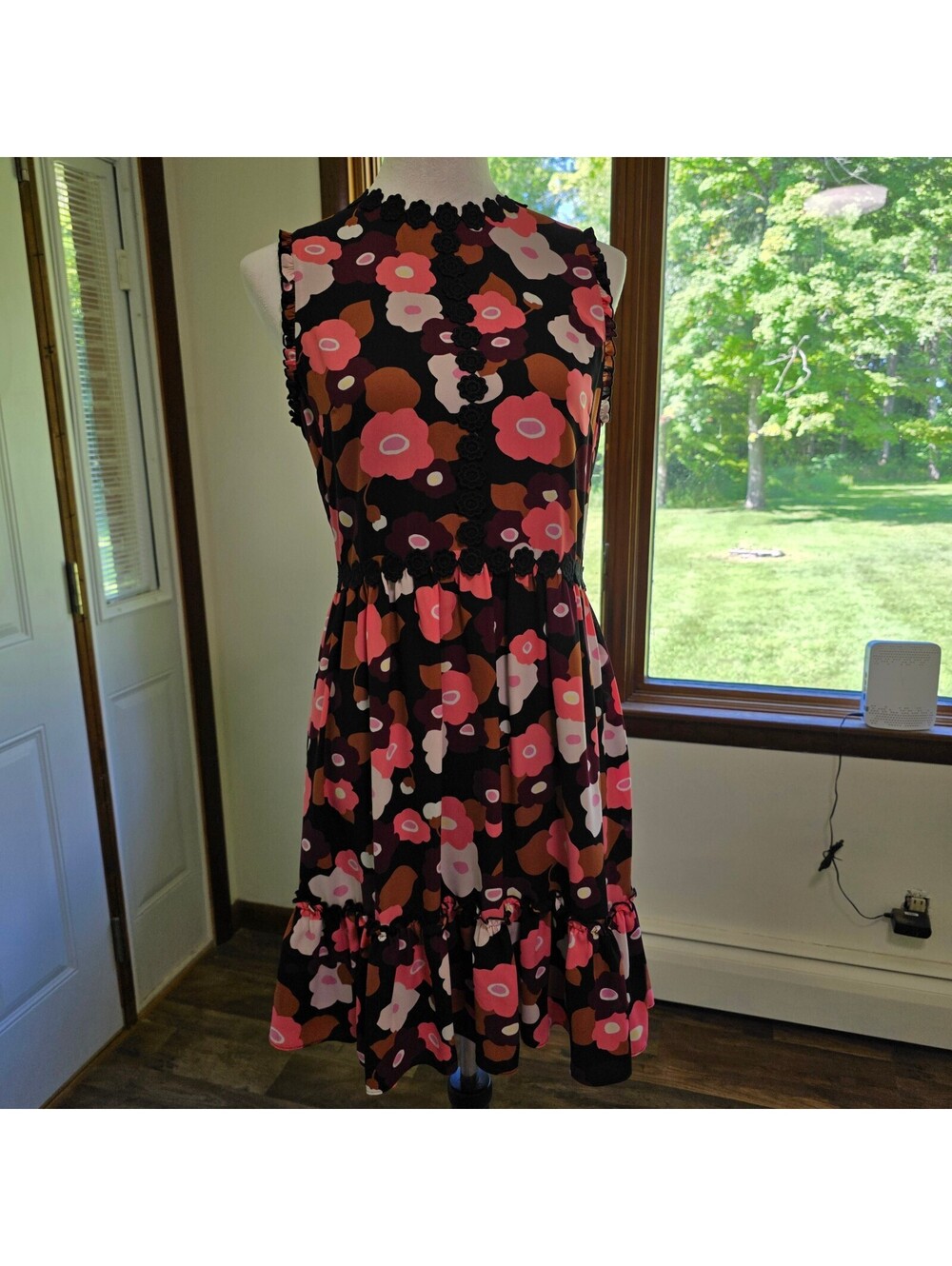 Kate Spade New York Blooming Mini Dress Pink Black Brown